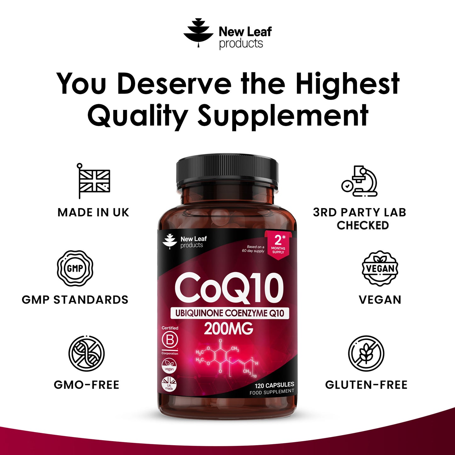 CoQ10 Ubiquinone Coenzyme Q10 Capsules