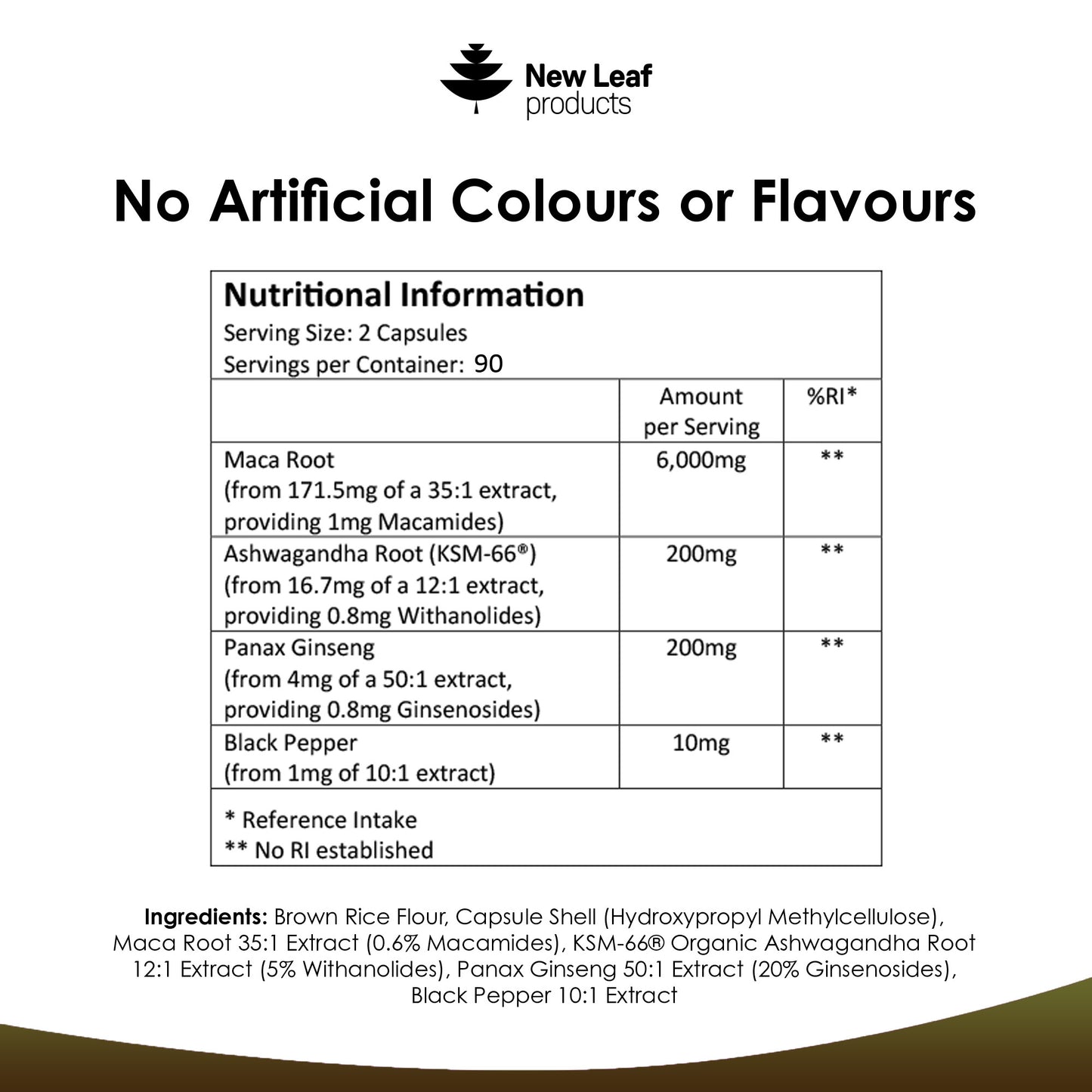 Maca Root, Ashwagandha, Ginseng Capsules