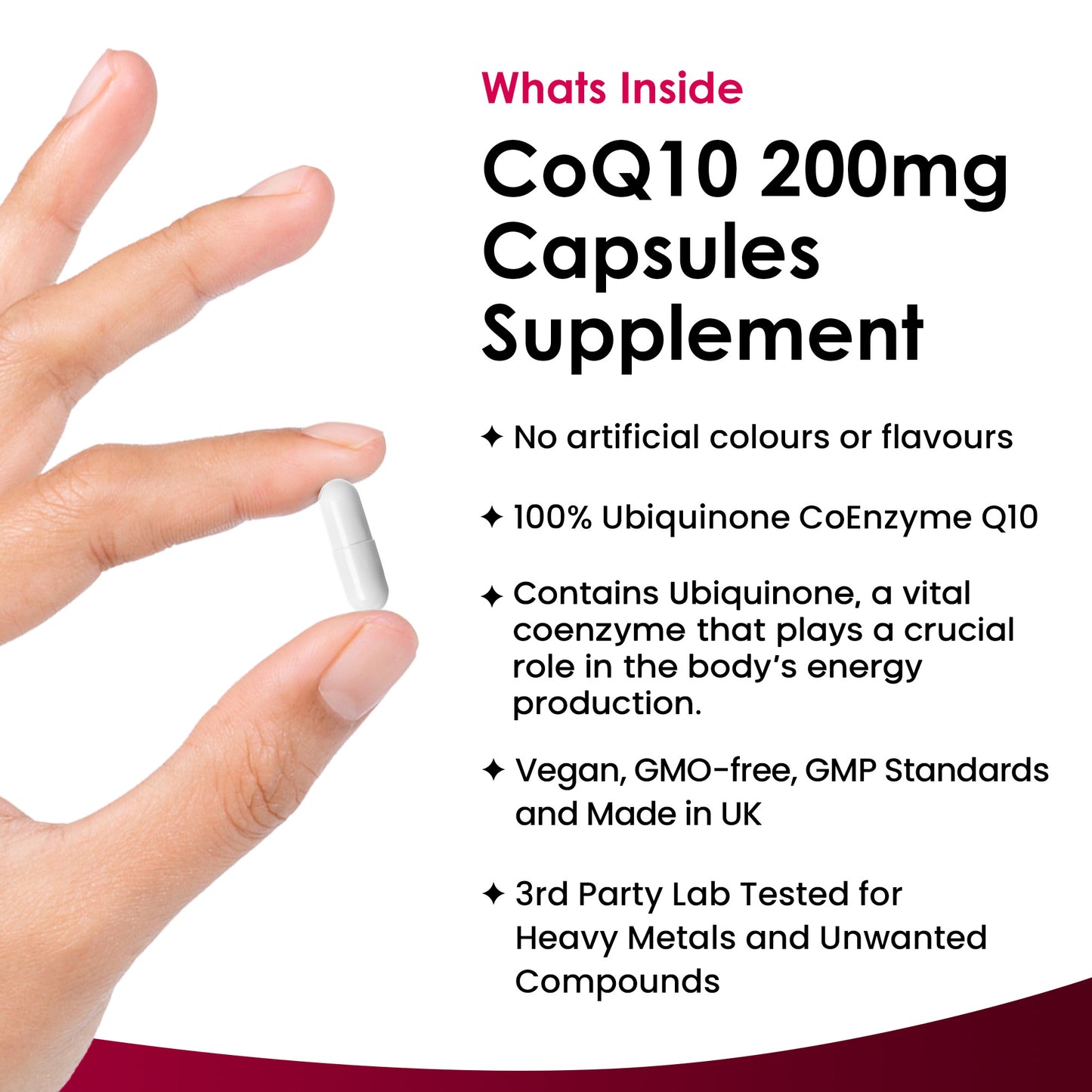 CoQ10 Supplement - Co Enzyme CQ10 High Strength 200mg Vegan Ubiquinone Coenzyme Q10 Capsules