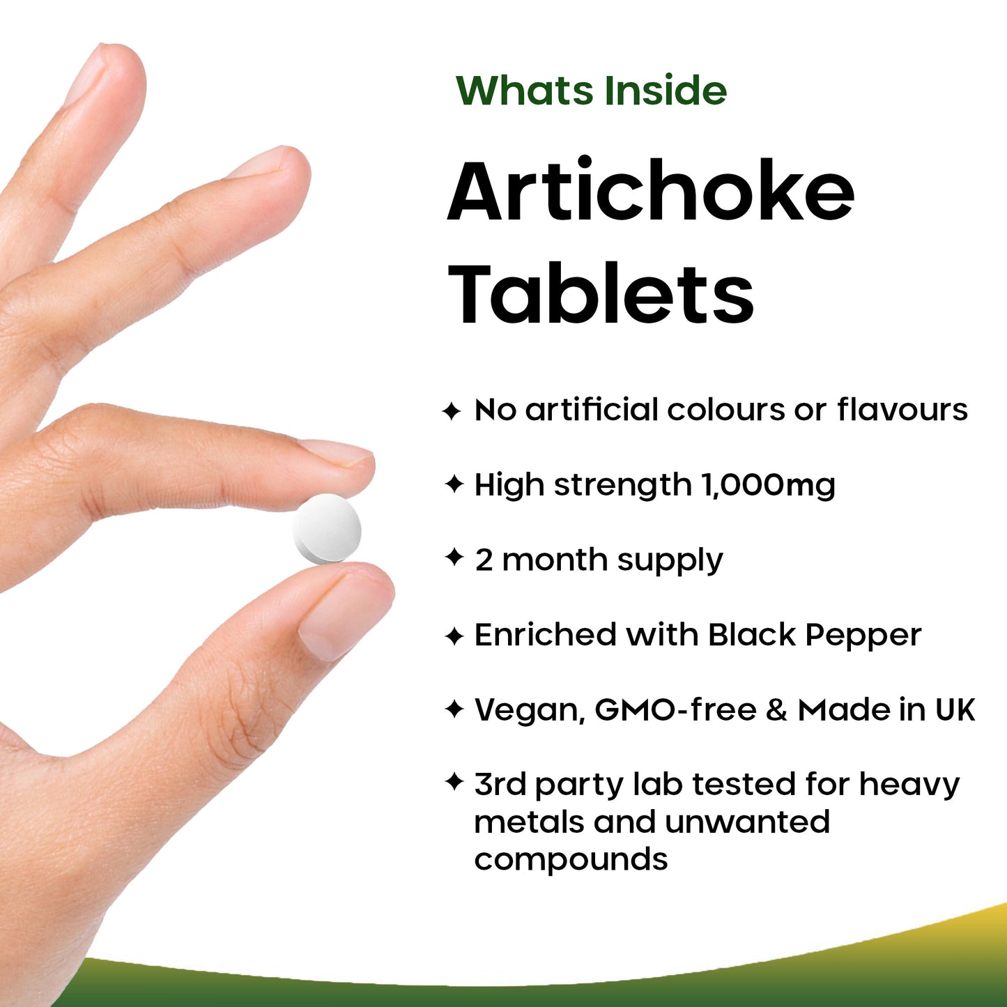 Artichoke Extract 1000mg Tablets - 120 High Strength Tablets Enriched With Black Pepper