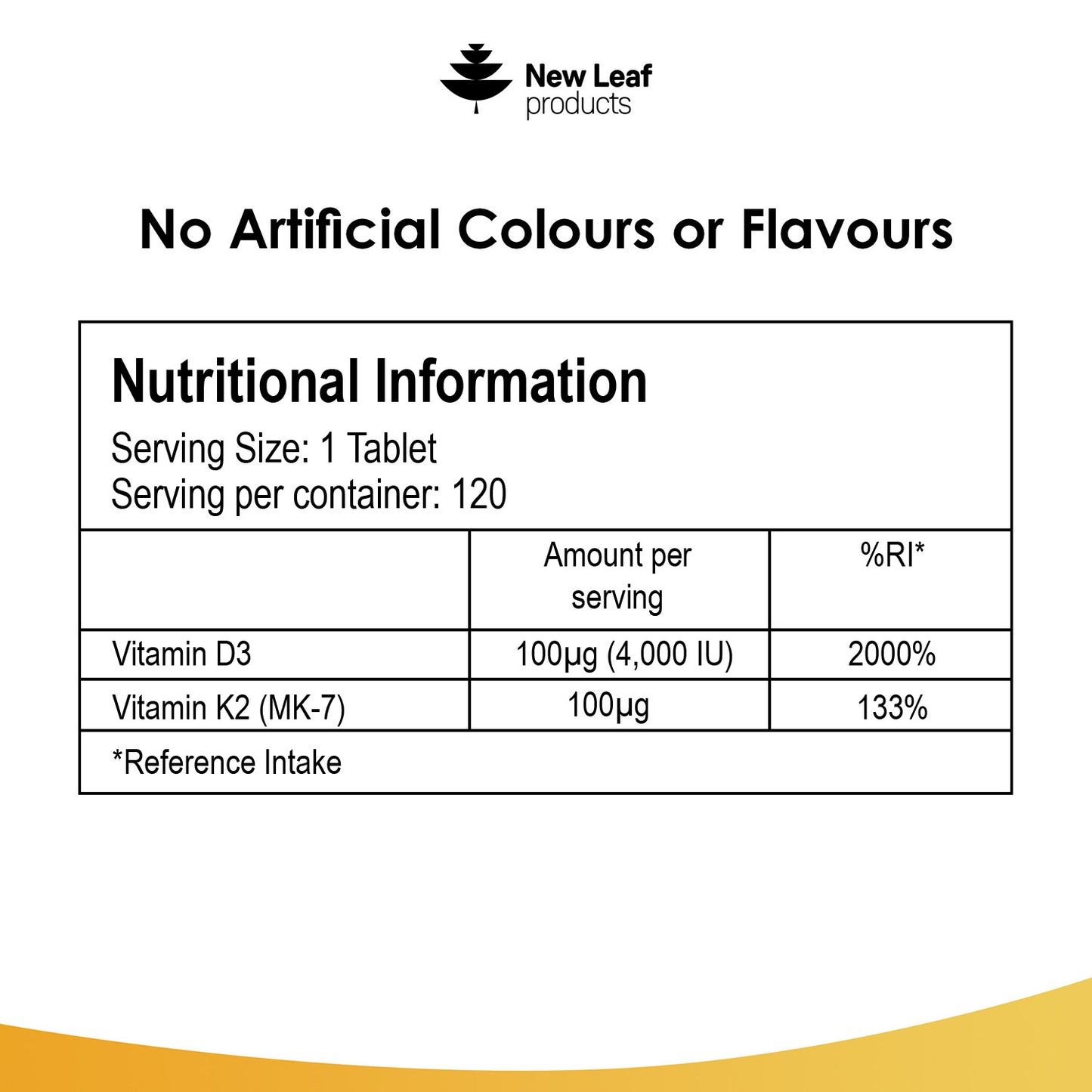 Vitamin D3 and K2 Tablets