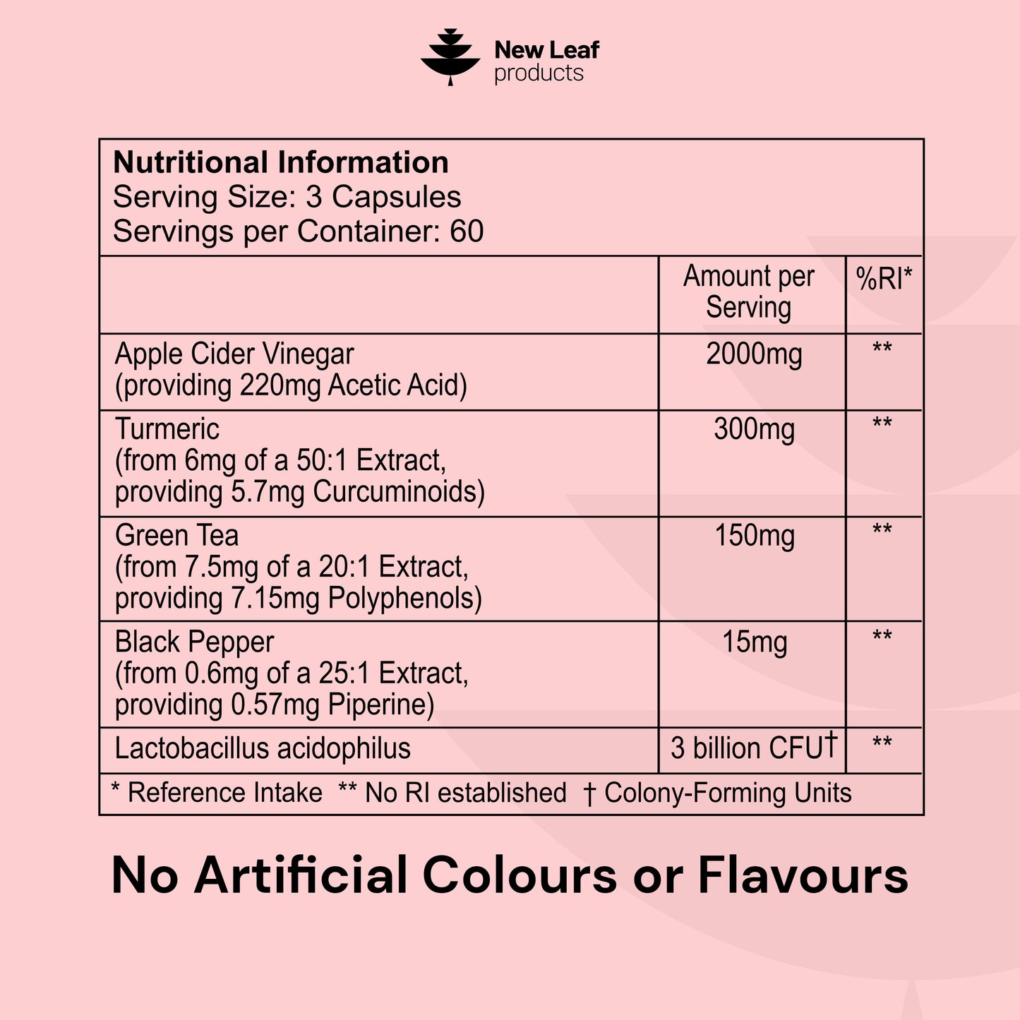 Apple Cider Vinegar + Green Tea, Turmeric & Acidophilus | 180 Capsules