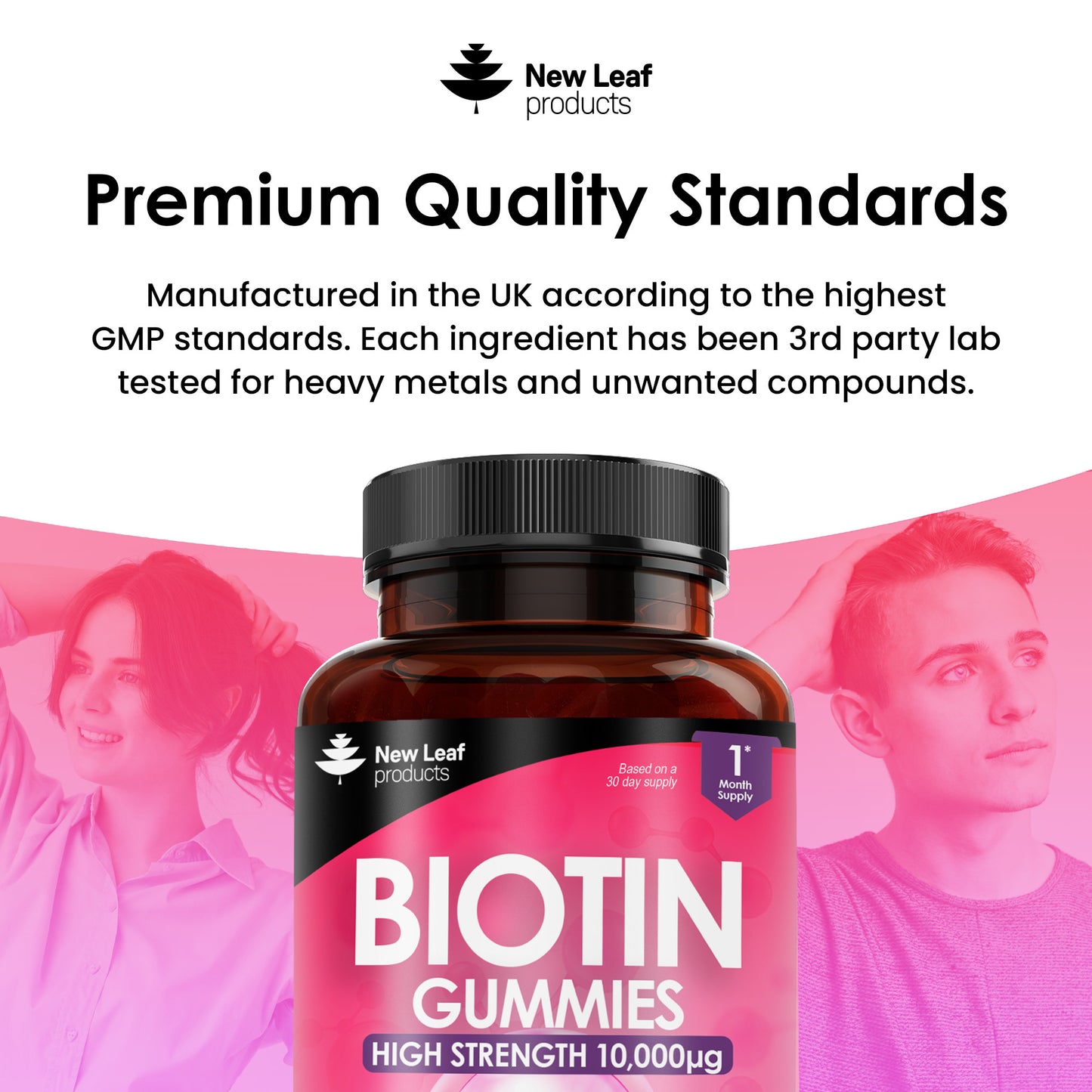 Biotin Gummies For Hair Skin & Nails 10,000µg Vegan Beauty Hair Vitamins Gummy's