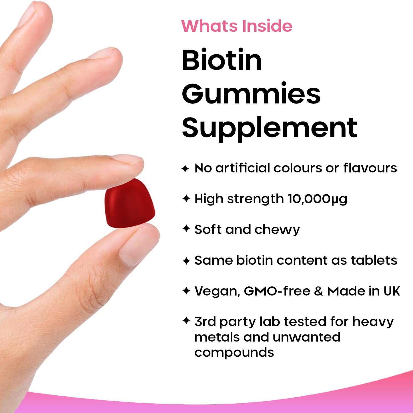 Biotin Gummies For Hair Skin & Nails 10,000µg Vegan Beauty Hair Vitamins Gummy's