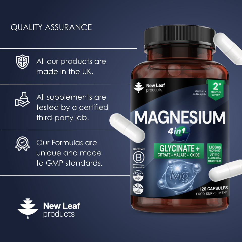 Magnesium Complex Glycinate, Citrate, Malate, Oxide Capsules.
