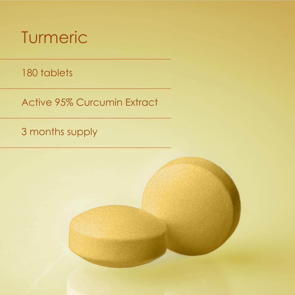 Turmeric, Curcumin, Ginger Tablets 180 Fill