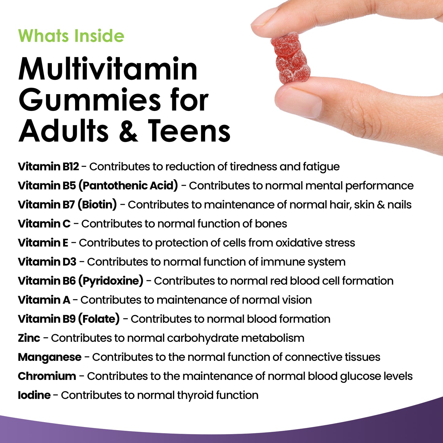 Multivitamin Gummies For Adults Essential Daily Chewable Vitamins & Minerals Vegan