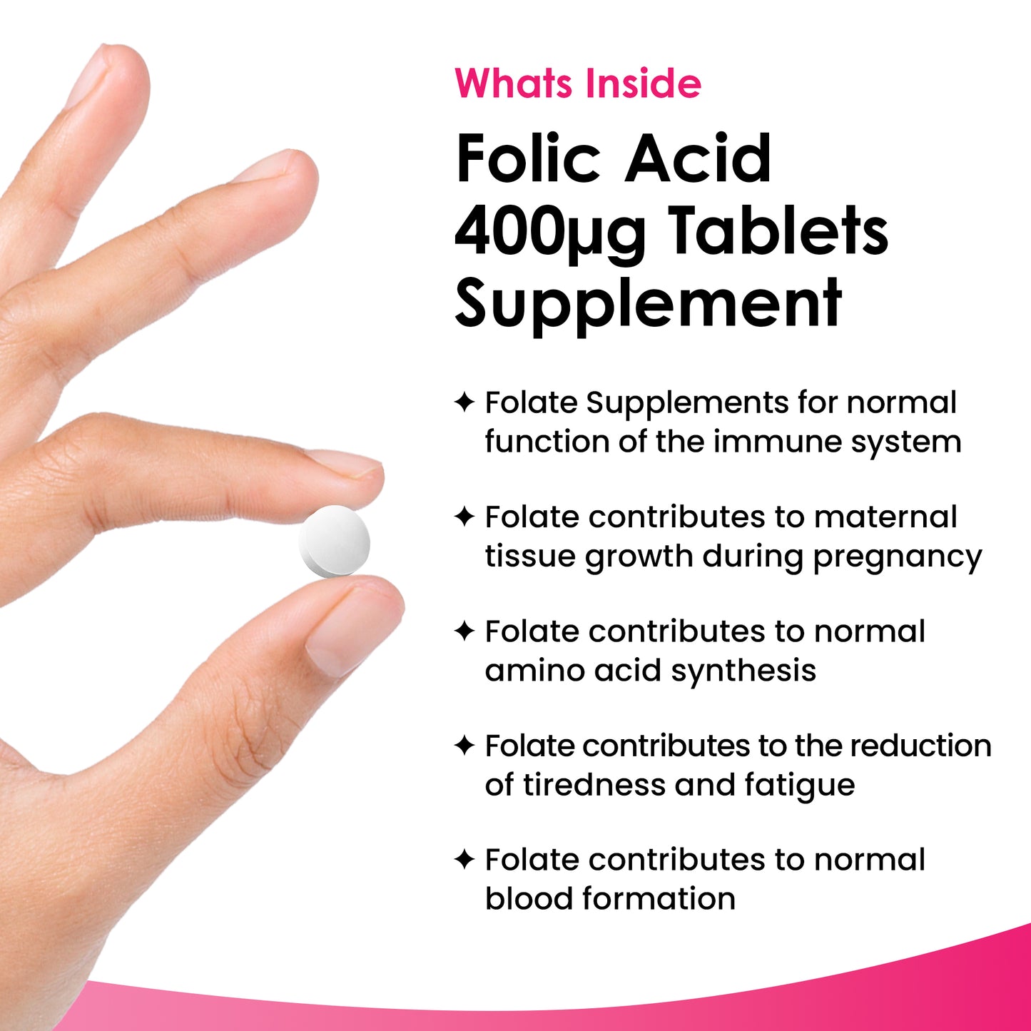 Folic Acid Tablets 400mcg - 120 Folic Acid High Strength Pregnancy Vitamins