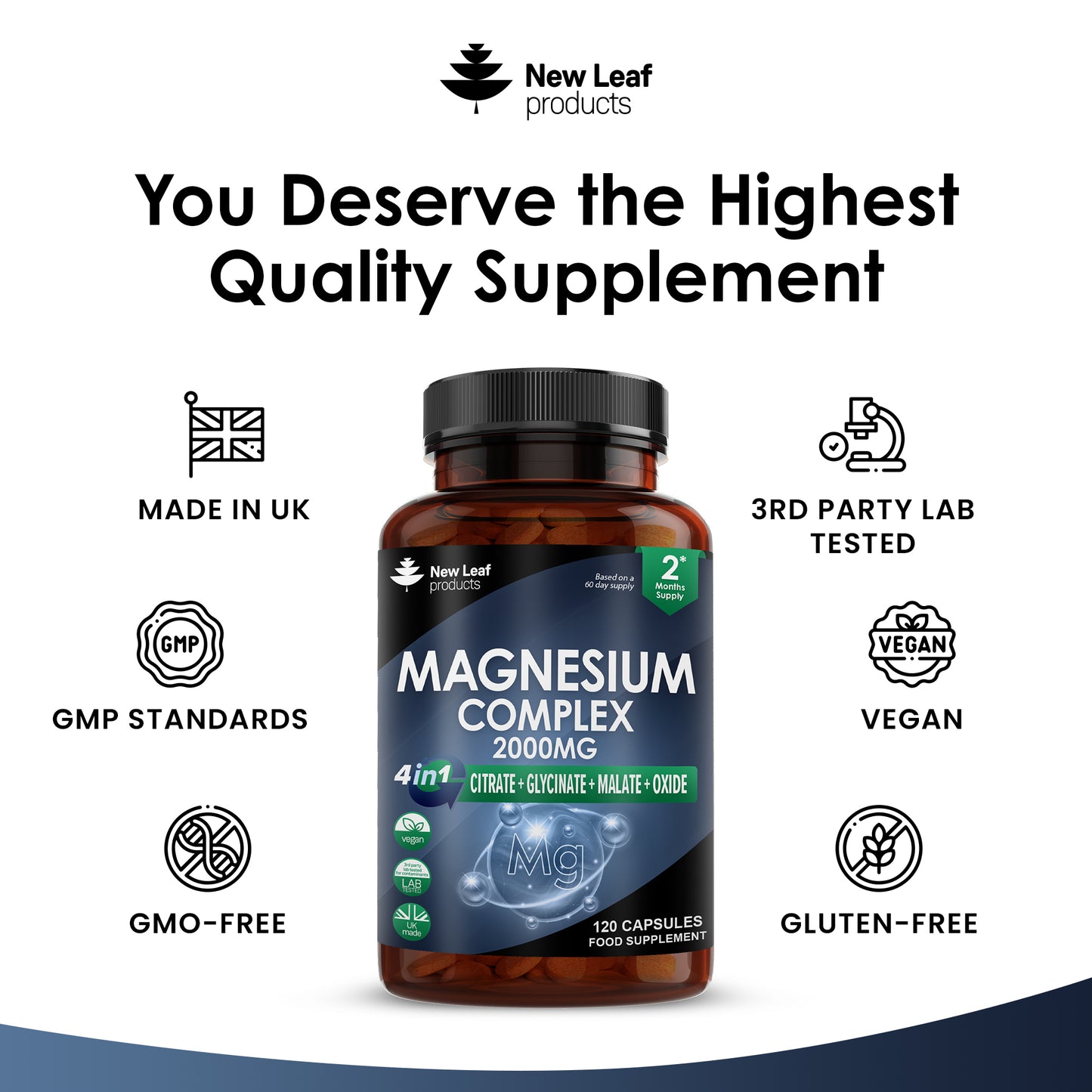 Magnesium Complex 4-in-1 2000mg High Strength Capsules