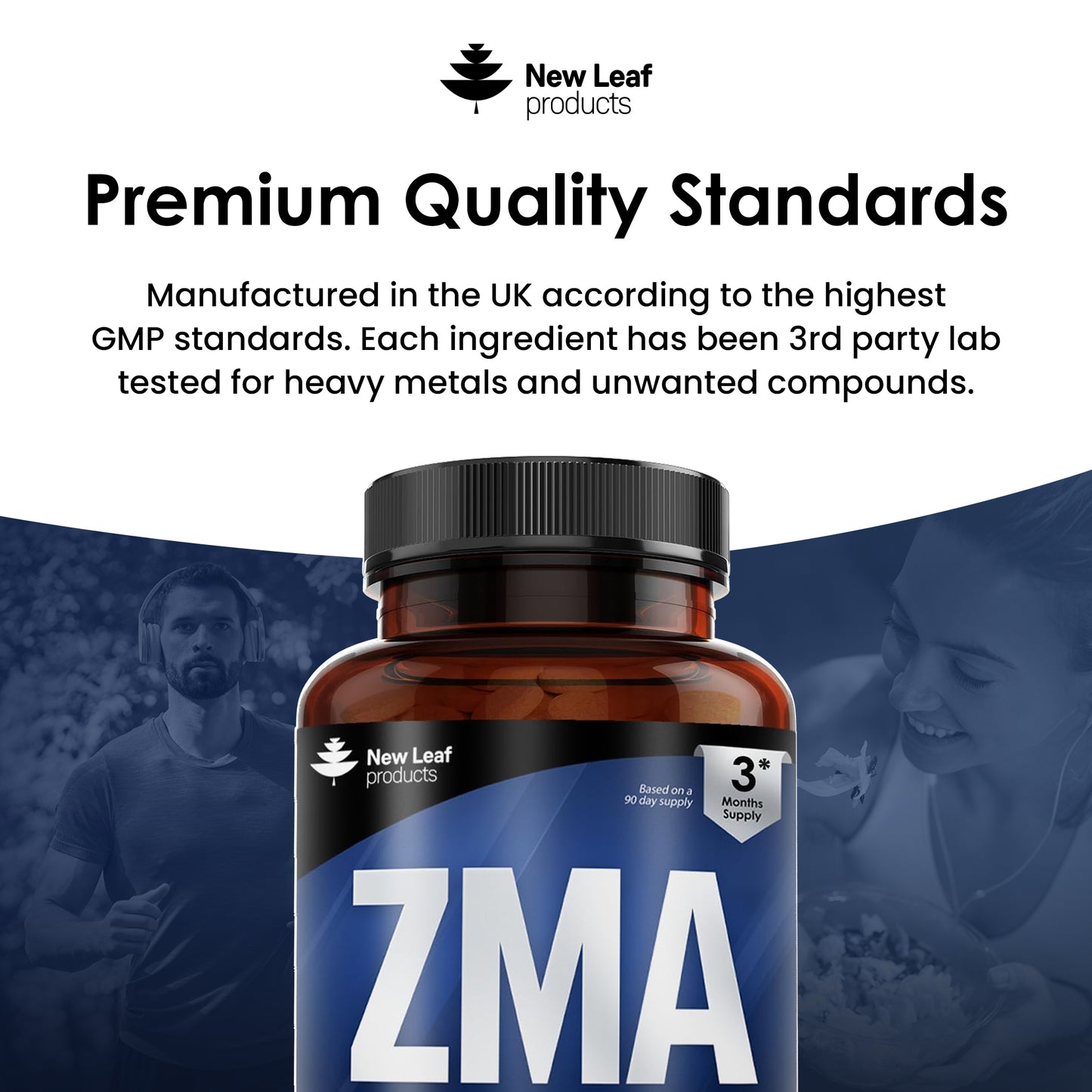 ZMA Supplement - 180 Tablets Zinc Magnesium & Vitamin B6 - High Strength Muscle Sleep Aid & Muscle Recovery