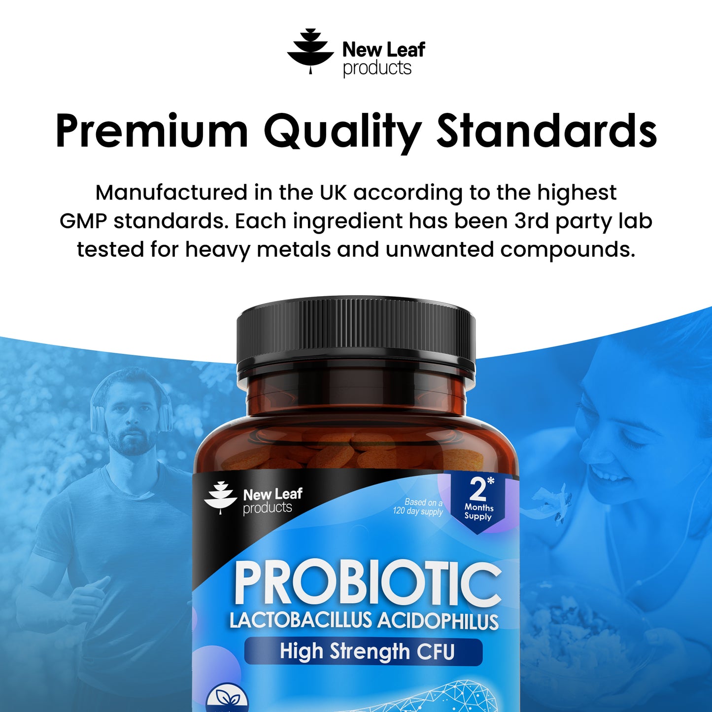 Probiotic Supplements Acidophilus Tablets - Digestive & Gut Health Supplements