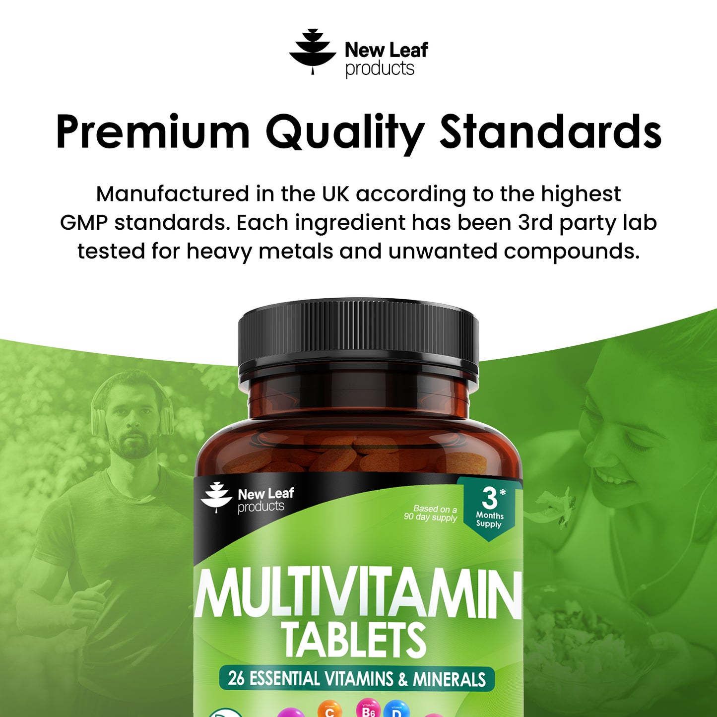 Multivitamin Supplements & Minerals - 26 Essential Vegan Vitamins High Strength