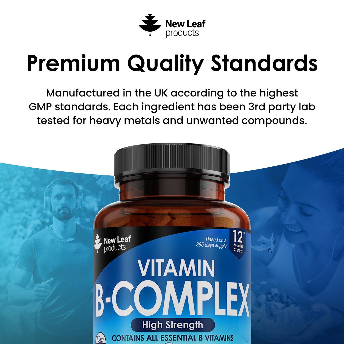 Vitamin B Complex - All B Vitamins (One Year Supply) High Strength Tablets