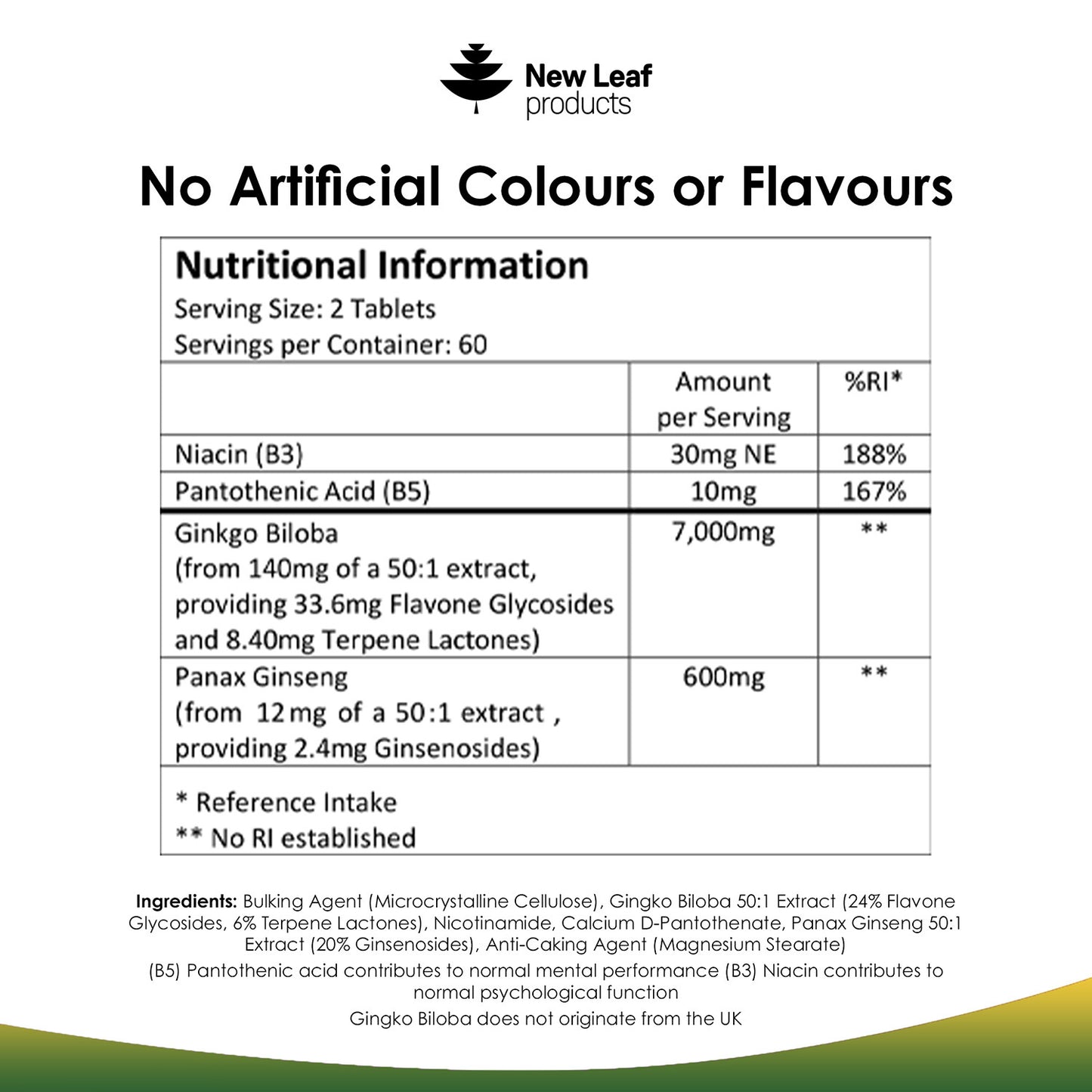 Ginkgo Biloba, Korean Ginseng Tablets