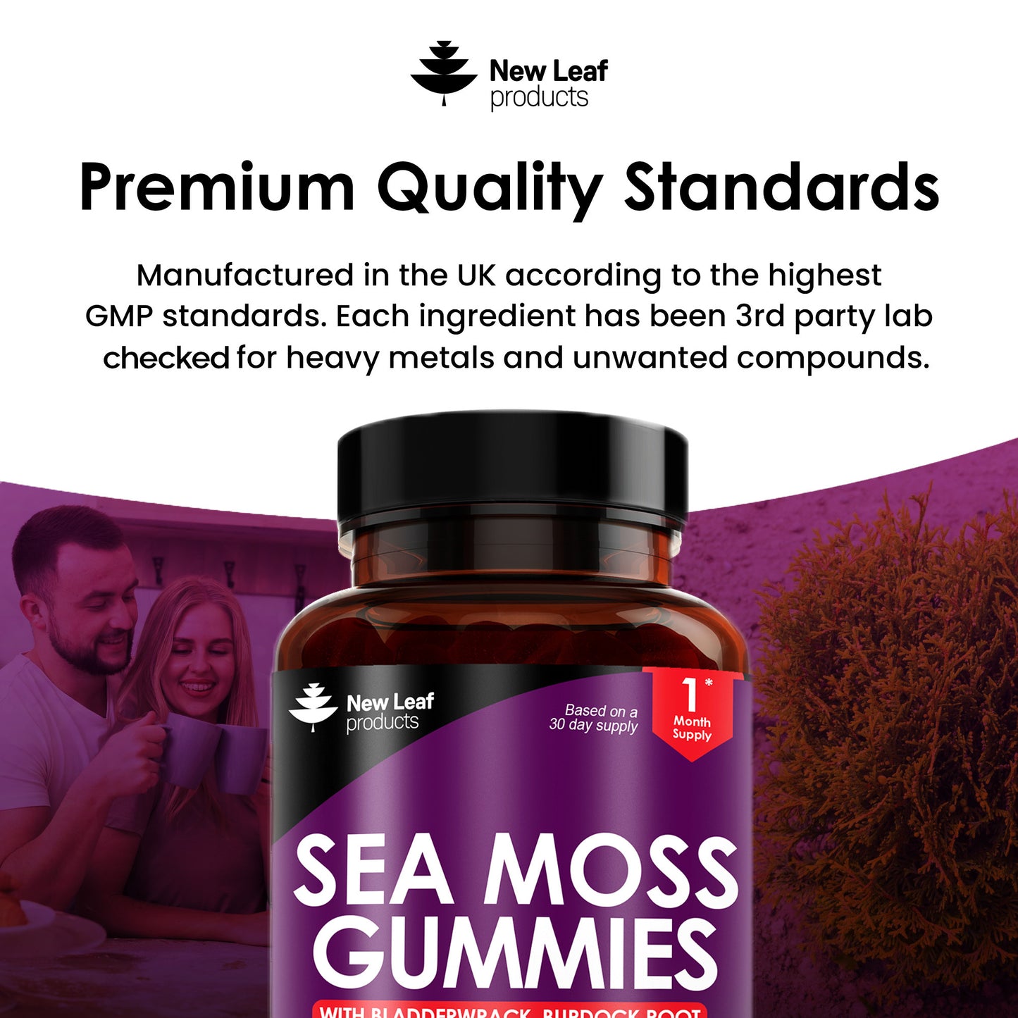 Sea Moss with Burdock Root, Bladderwrack, Spinach Powder Gummies