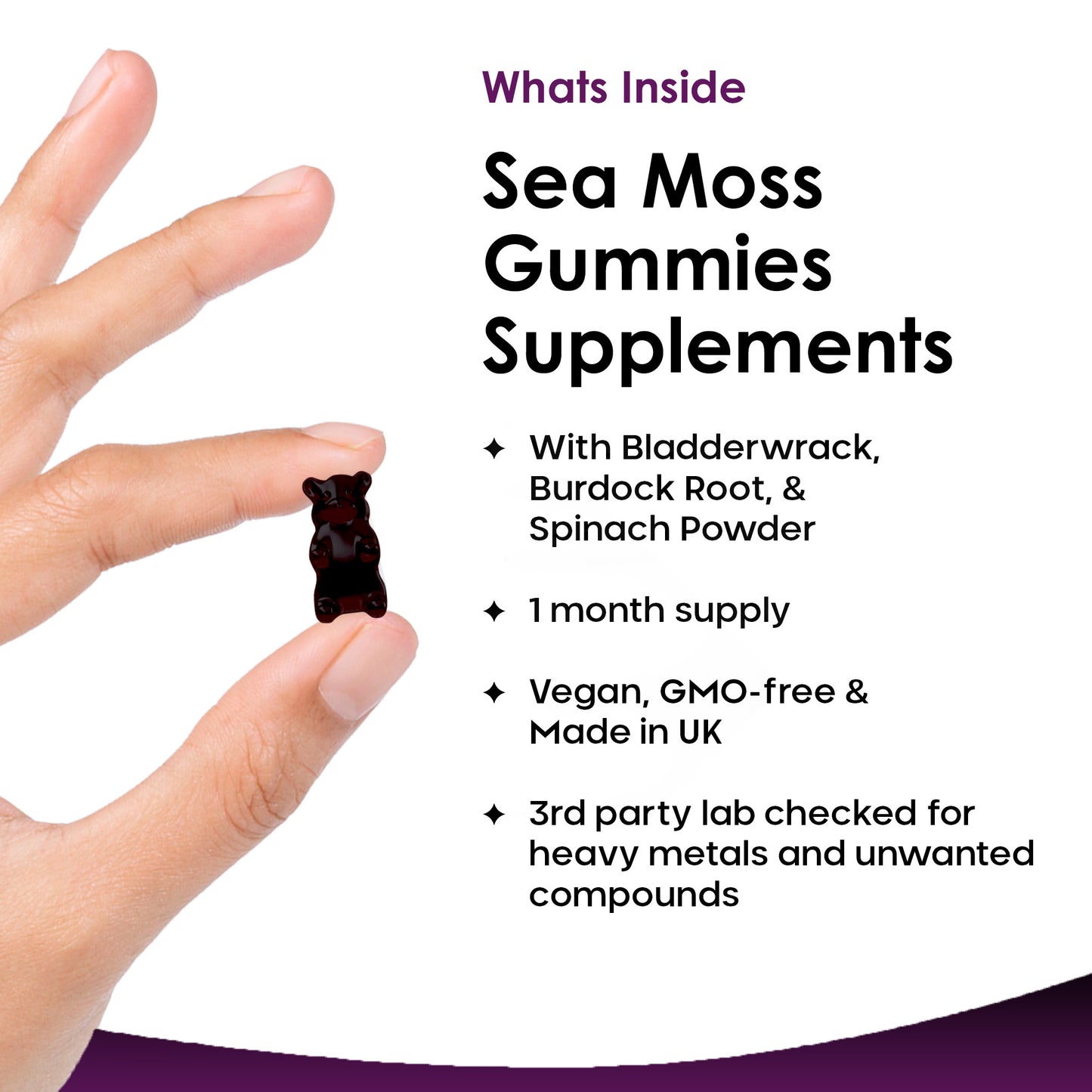 Sea Moss with Burdock Root, Bladderwrack, Spinach Powder Gummies