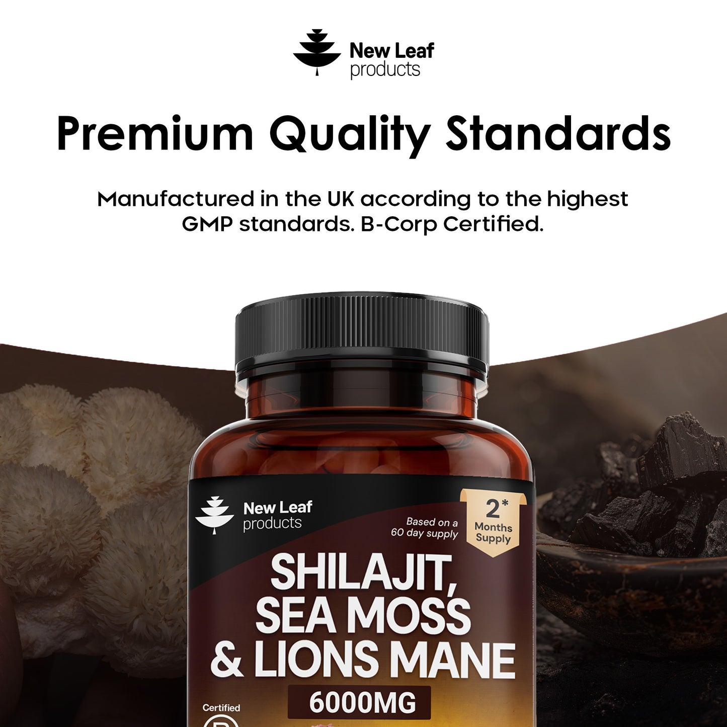Shilajit, Sea Moss, Lion's Mane Capsules