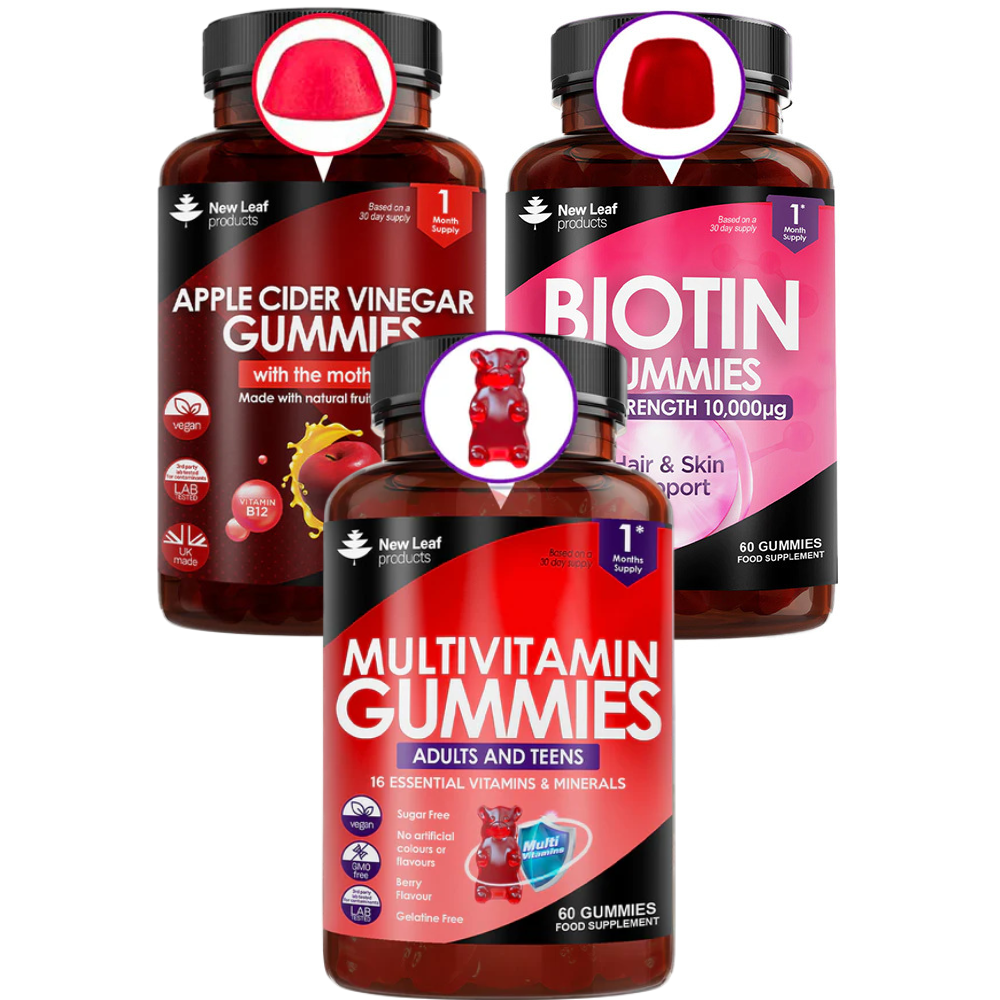 Gummies Bundle - Apple Cider Vinegar, Multivitamin And Biotin