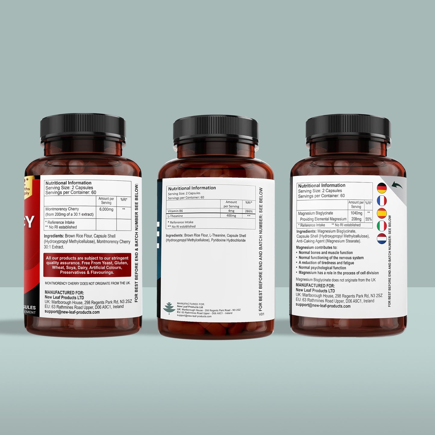 The Wind Down Sleep Bundle: Magnesium Glycinate + Montmorency Cherry + L-Theanine (Non-Melatonin)