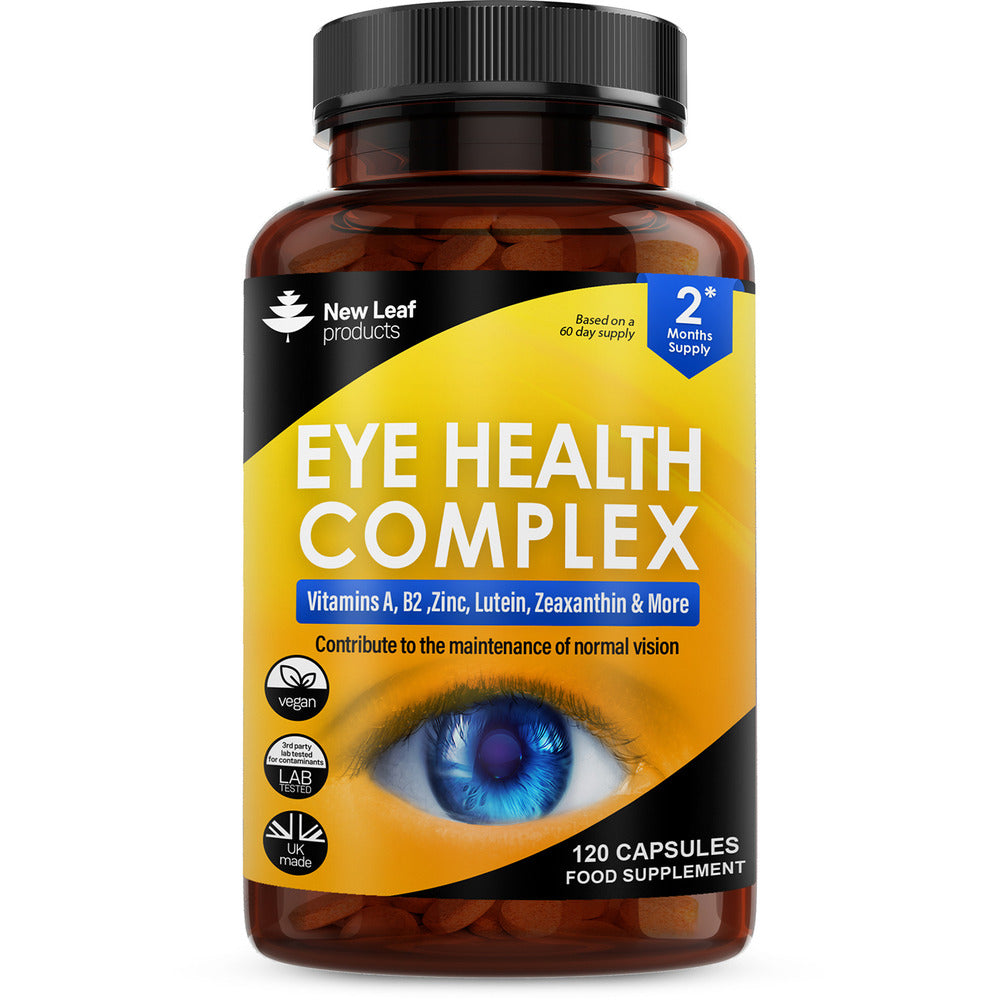 Eye Health Complex - Lutein & Zeaxanthin supplement enriched with Vitamin A, B2 & Zinc 120 vegan capsules