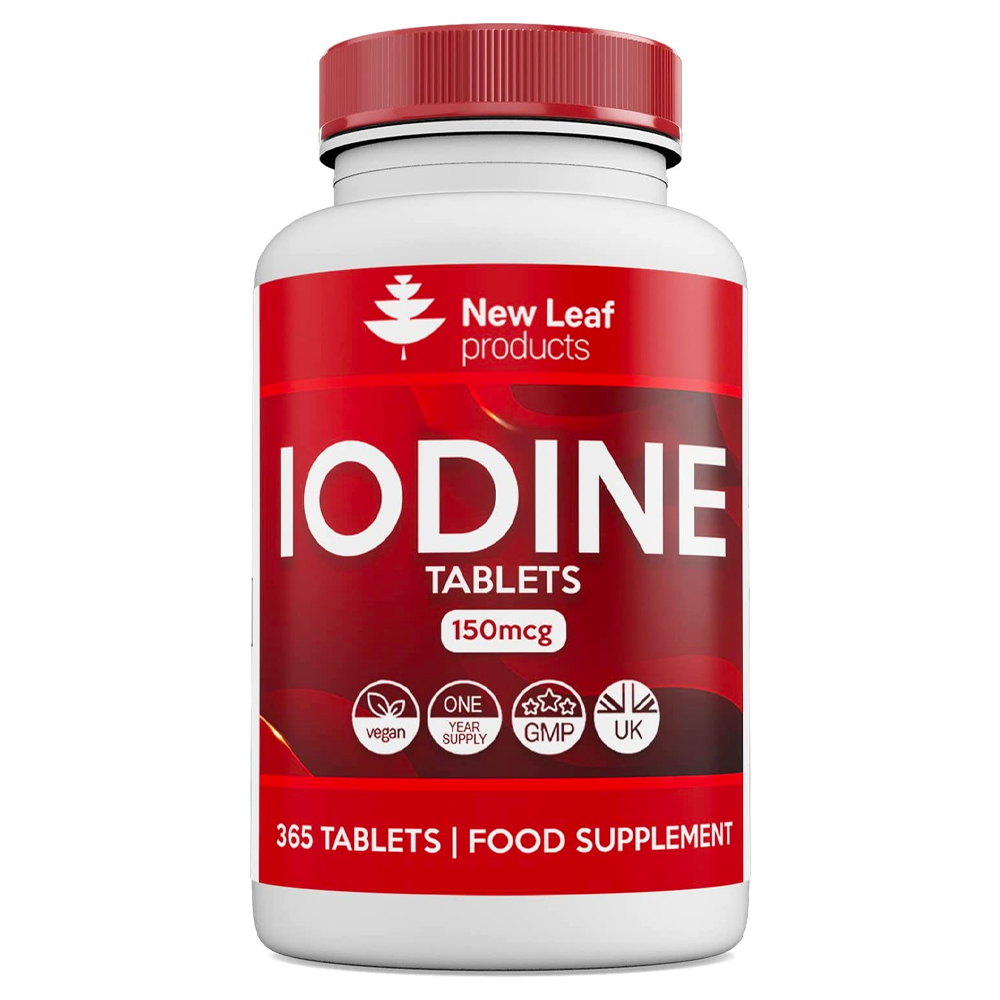 Iodine Tablets 150mcg Supplement (12 Months Supply) Vegan Thyroid Support & more