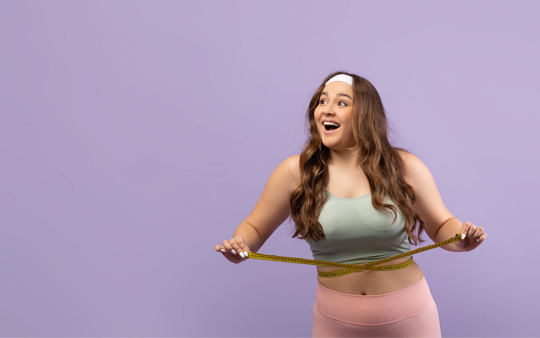A happy women on her weight loss journey
