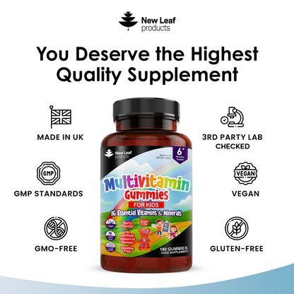 Essentials Multivitamin Minerals Supplement Gummies For Kids (6 Month Supply)