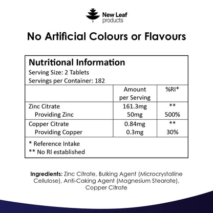 Zinc Tablets 365 Fill