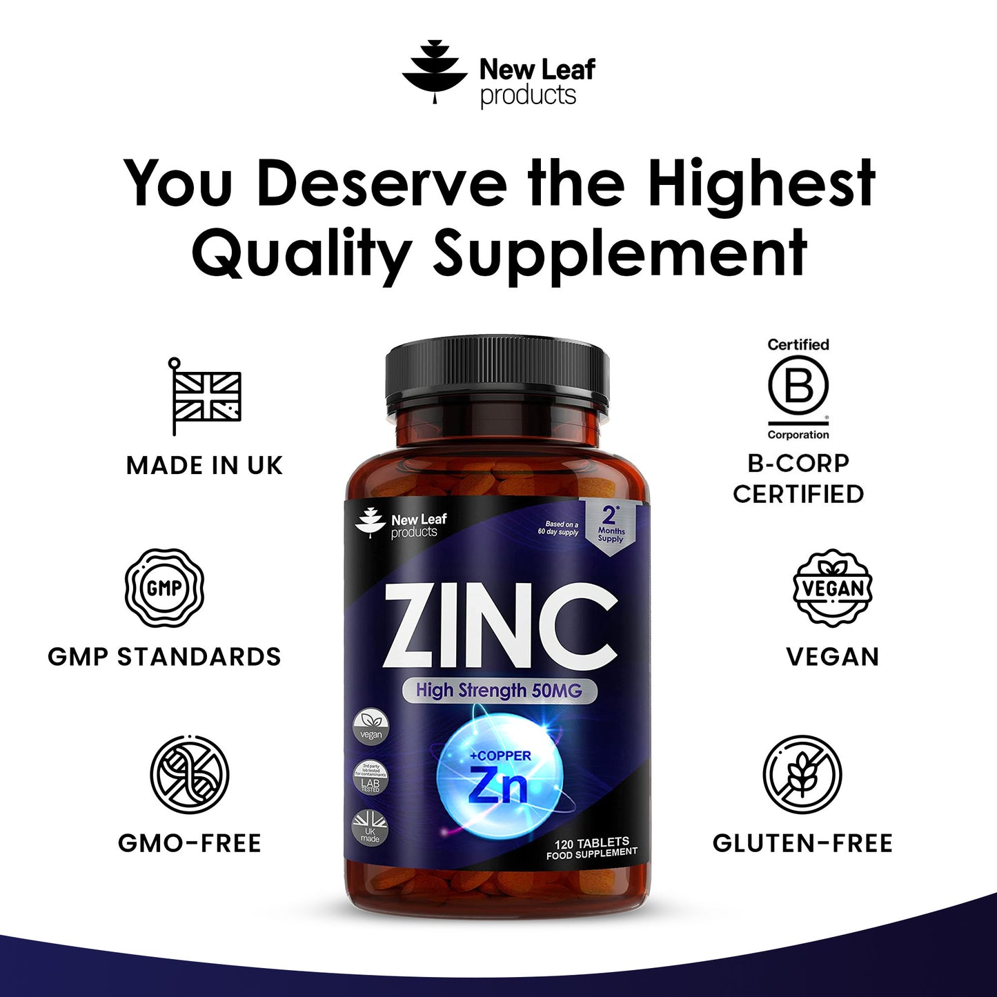 Zinc Tablets 120 Fill