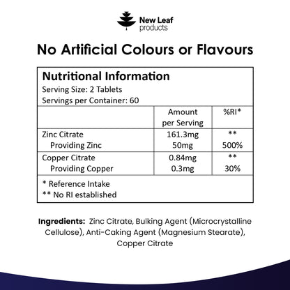 Zinc Tablets 120 Fill