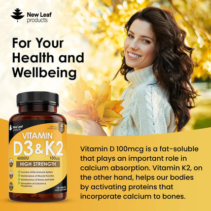 Vitamin D3 and K2 Tablets