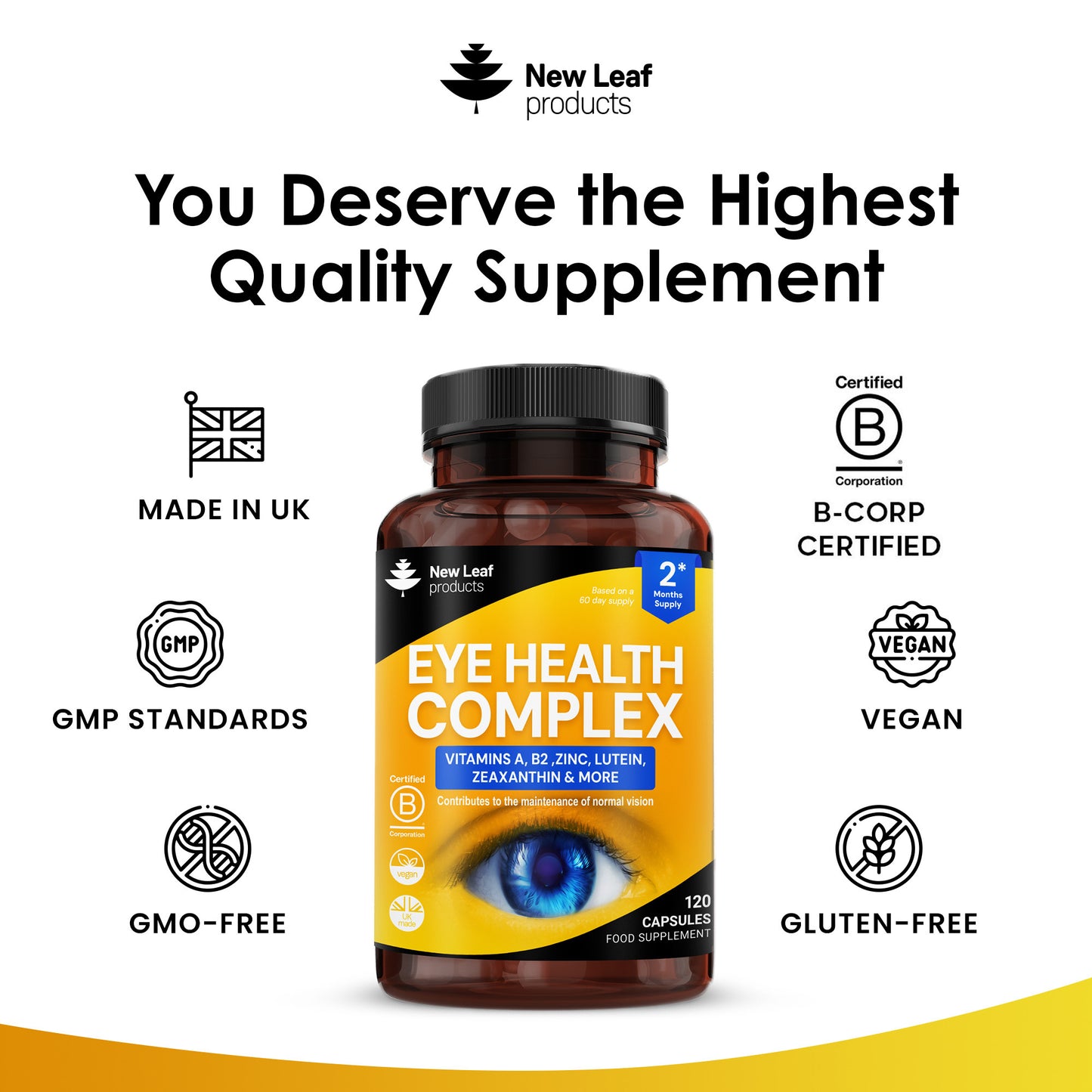 Eye Health Complex Vitamin A, B2, Zinc, Lutein Zeaxanthin Capsules