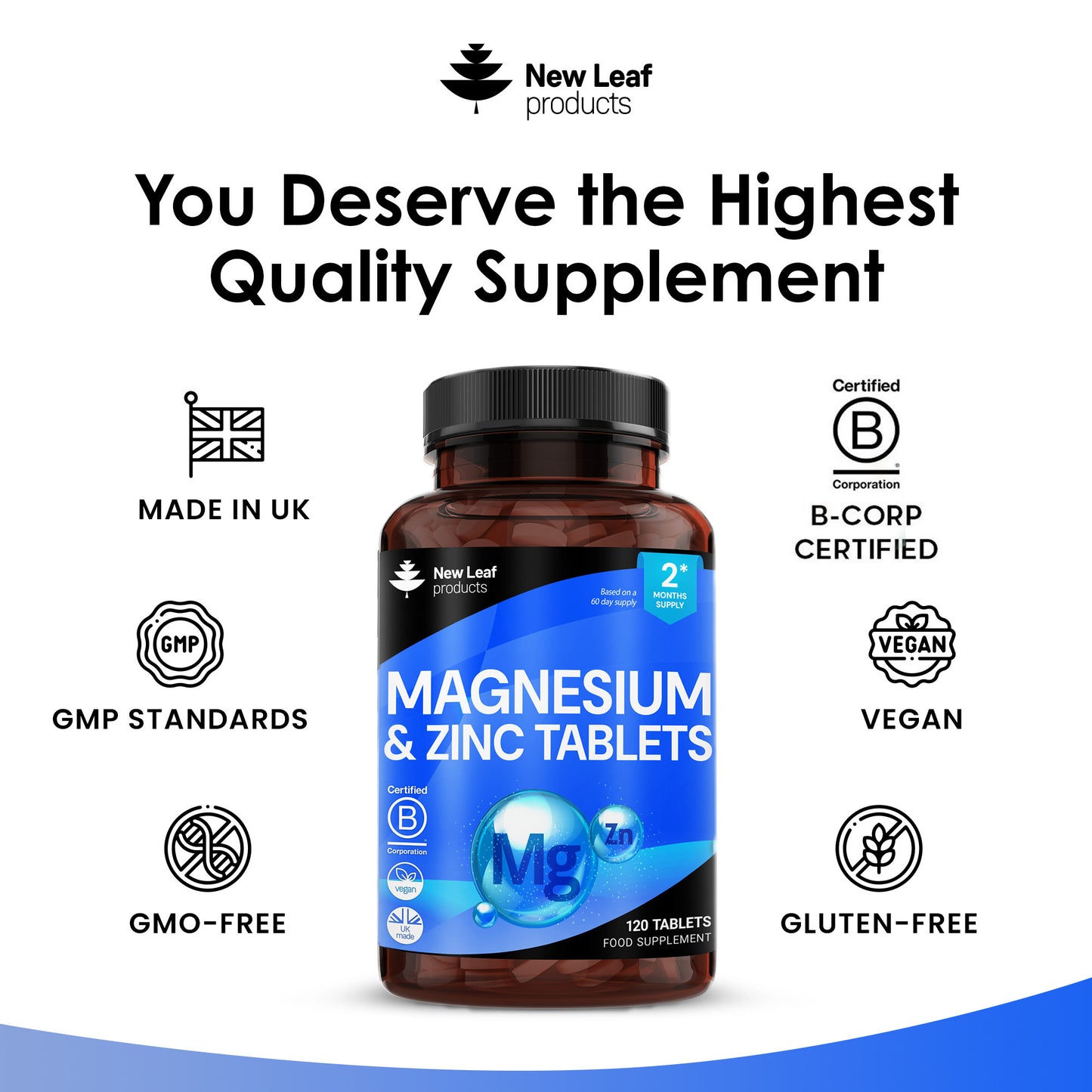Magnesium and Zinc Tablets 120 Fill