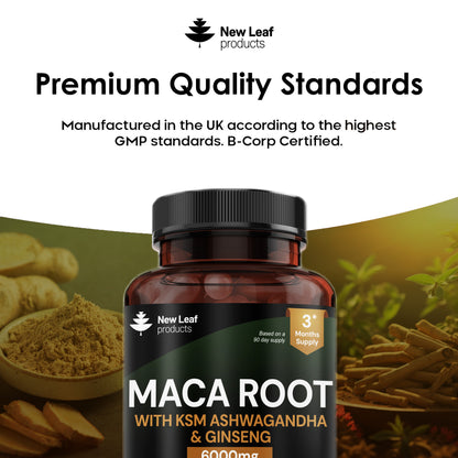 Maca Root, Ashwagandha, Ginseng Capsules