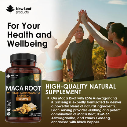 Maca Root, Ashwagandha, Ginseng Capsules