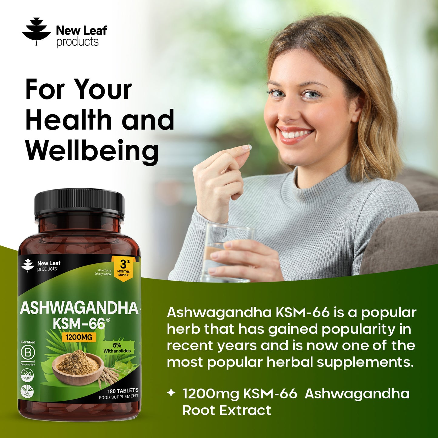 Ashwagandha KSM-66 Tablets 180 Fill