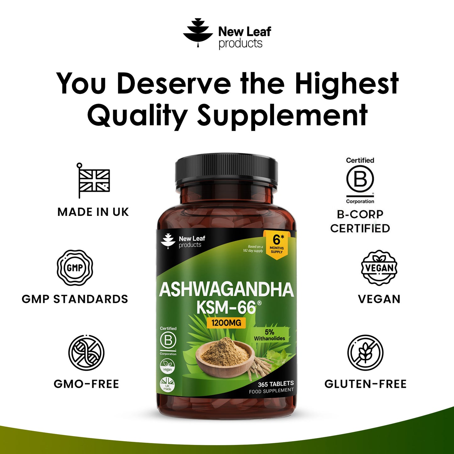 Ashwagandha KSM 66 Tablets 365 Fill