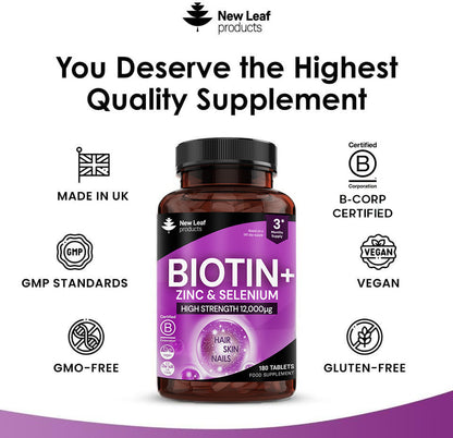 Biotin+ Vitamin B7 Tablets 180 Fill