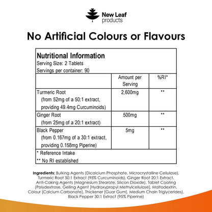 Turmeric, Curcumin, Ginger Tablets 180 Fill