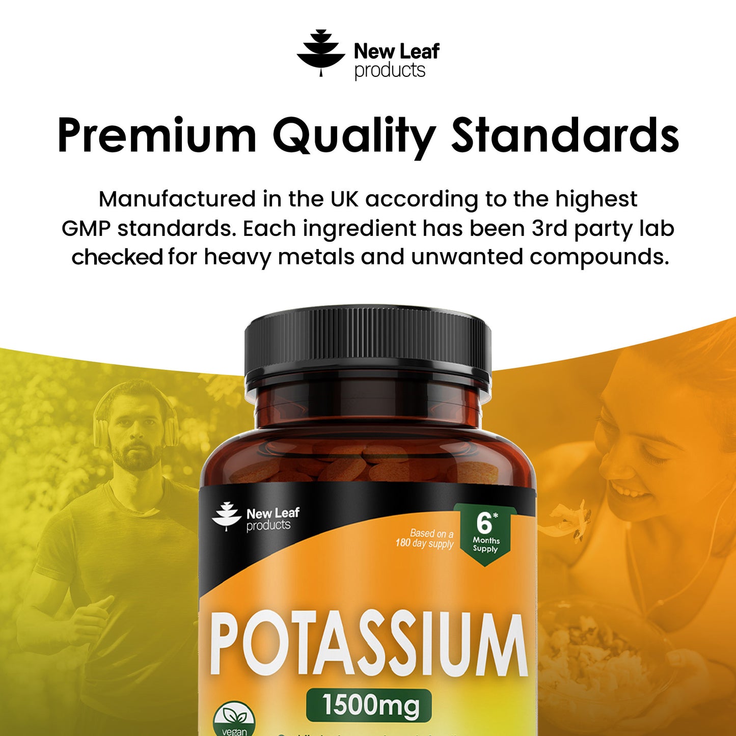 Potassium Supplements 1500 mg - 360 Vegan Active Potassium Tablets Electrolytes