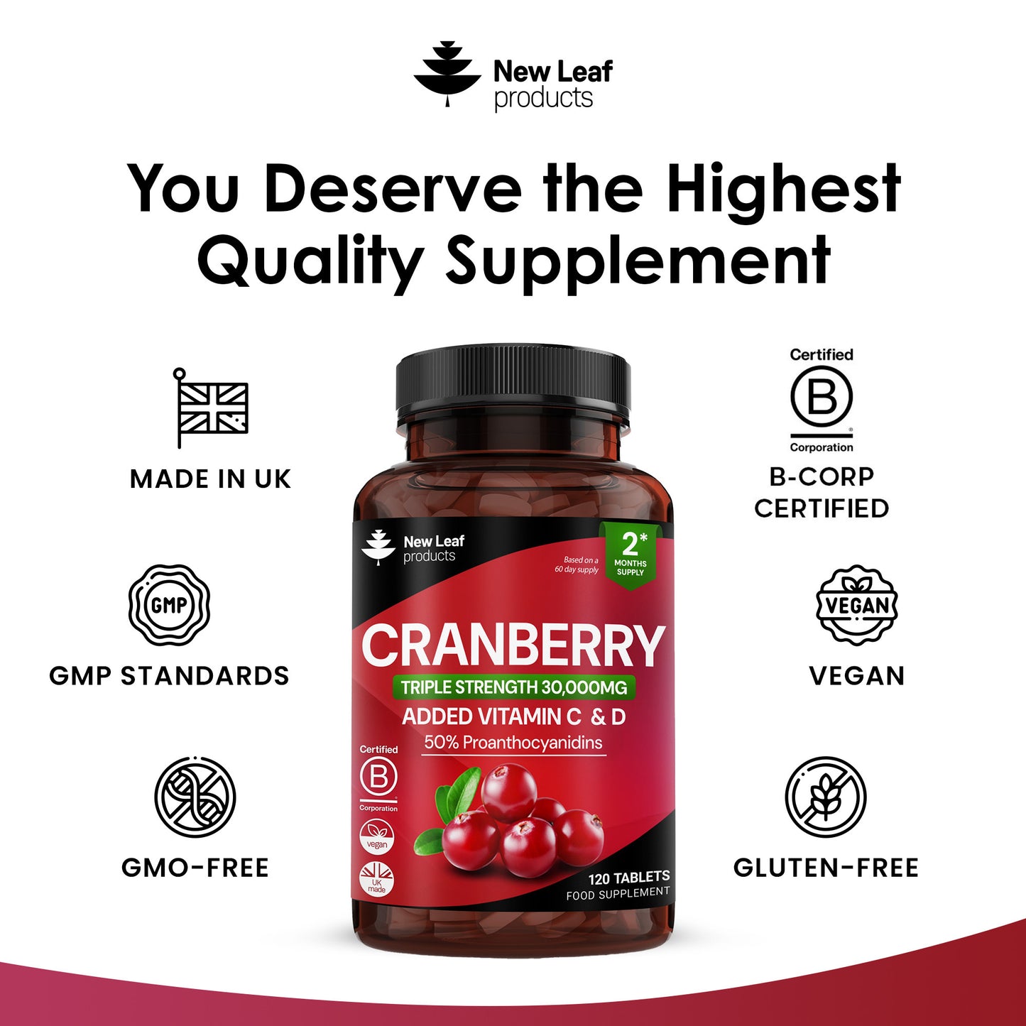 Cranberry Vitamin C and D Tablets