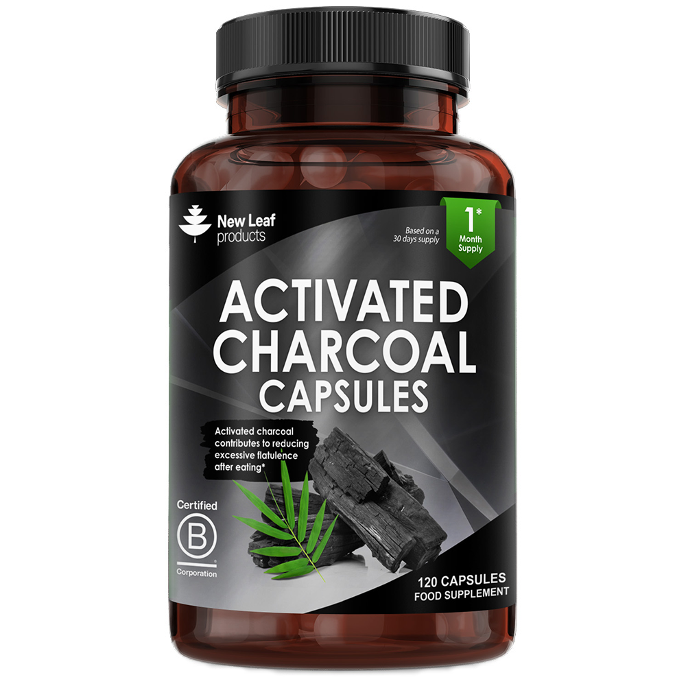 Activated Charcoal Capsules - 120 High Strength Capsules, 1040mg Per Serving - Helps Reduce Excessive Flatulence