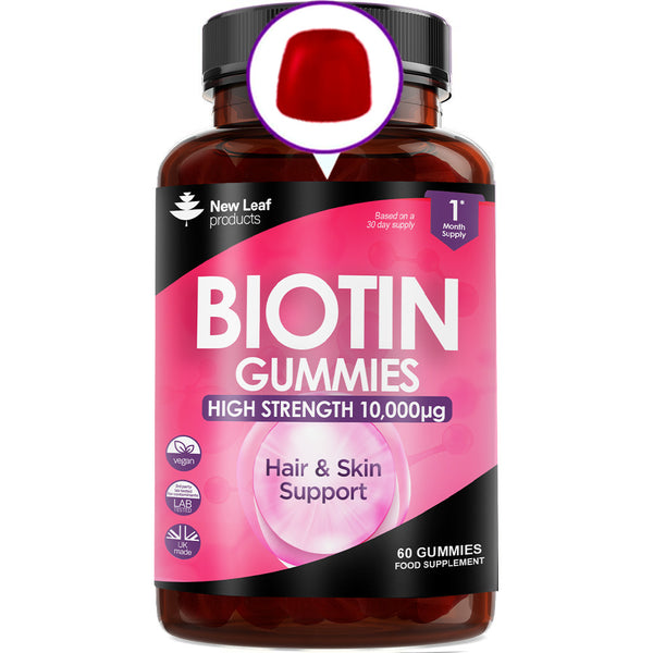 Biotin Gummies For Hair Skin & Nails 10,000µg Vegan Beauty Hair Vitamins Gummy's