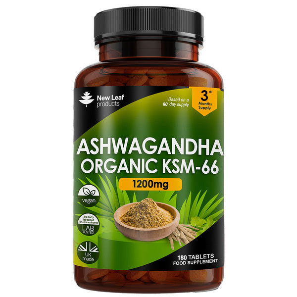 Ashwagandha KSM-66 1200mg Root Extract - High Strength  - Value 180 Vegan Tablets