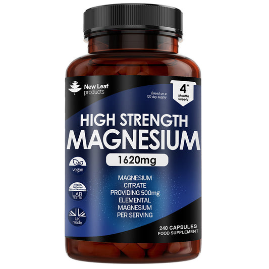 Magnesium Supplements 1620mg Citrate - 240 Vegan Capsules High Strength Magnesium