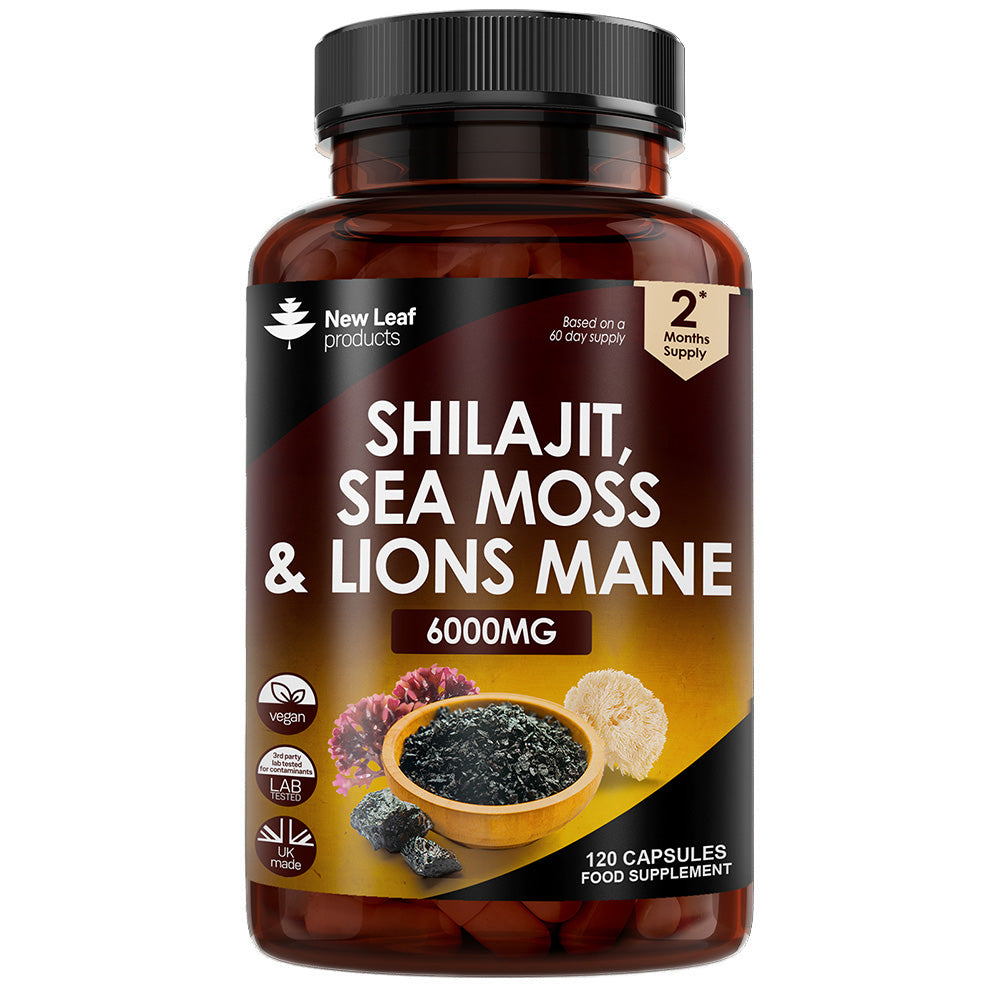 Shilajit, Sea Moss and Lion's Mane High Strength Supplement Capsules