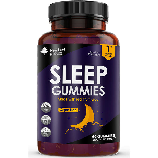 Sleep Gummies - Chewable Sleep Aid Supplement - Natural Melatonin Sources + Vitamin B6 & Magnesium - Vegan, Sugar Free