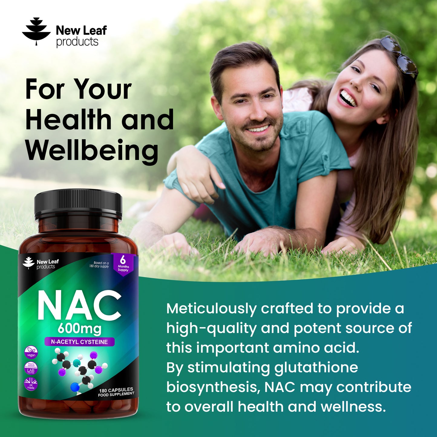 NAC N-Acetyl-Cysteine 600mg - Nutritional Supplements 180 NAC Capsules - High Bioavailability Amino Acid