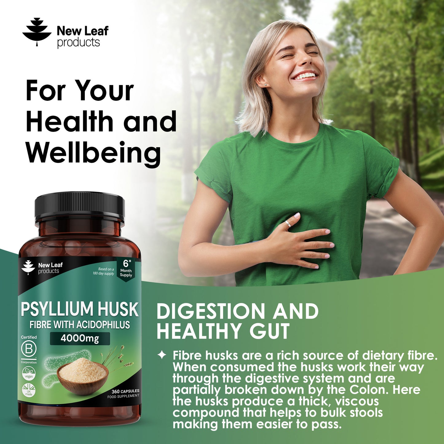 Psyllium Husk Fibre + Acidophilus | 360 Capsules