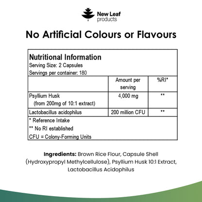 Psyllium Husk Fibre + Acidophilus | 360 Capsules